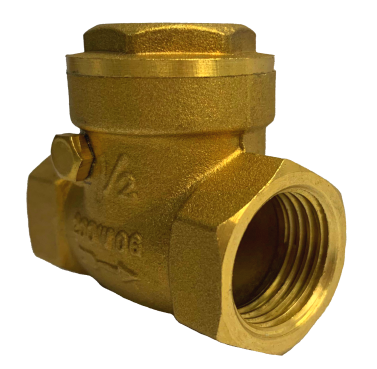 Swing check valve kuningan - cap berulir dengan gasket PTFE