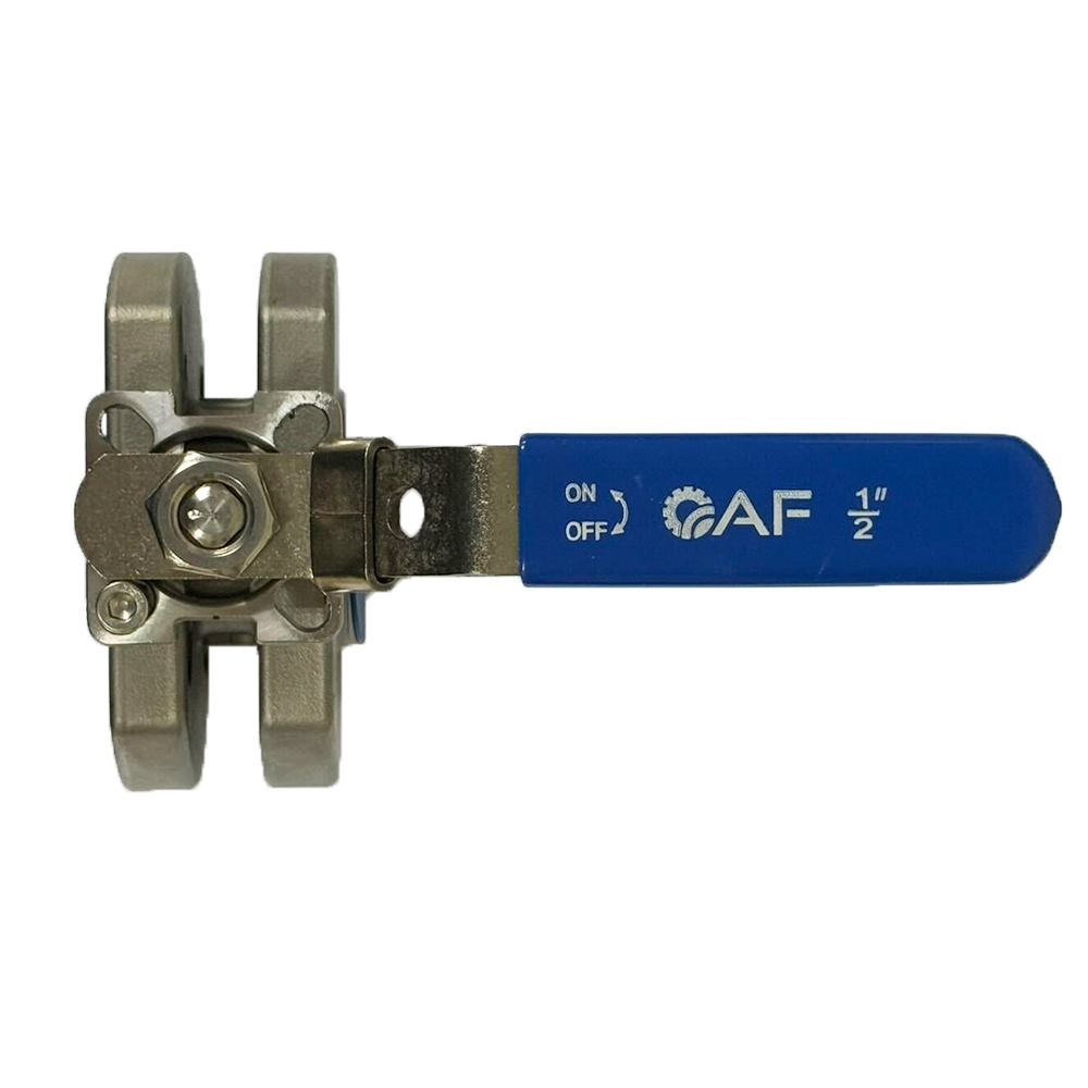 Ball valve wafer SS316 - pelat atas dengan pad aktuator ISO 5211