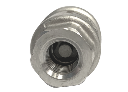 Spring check valve — tampak ujung, disc dan ulir